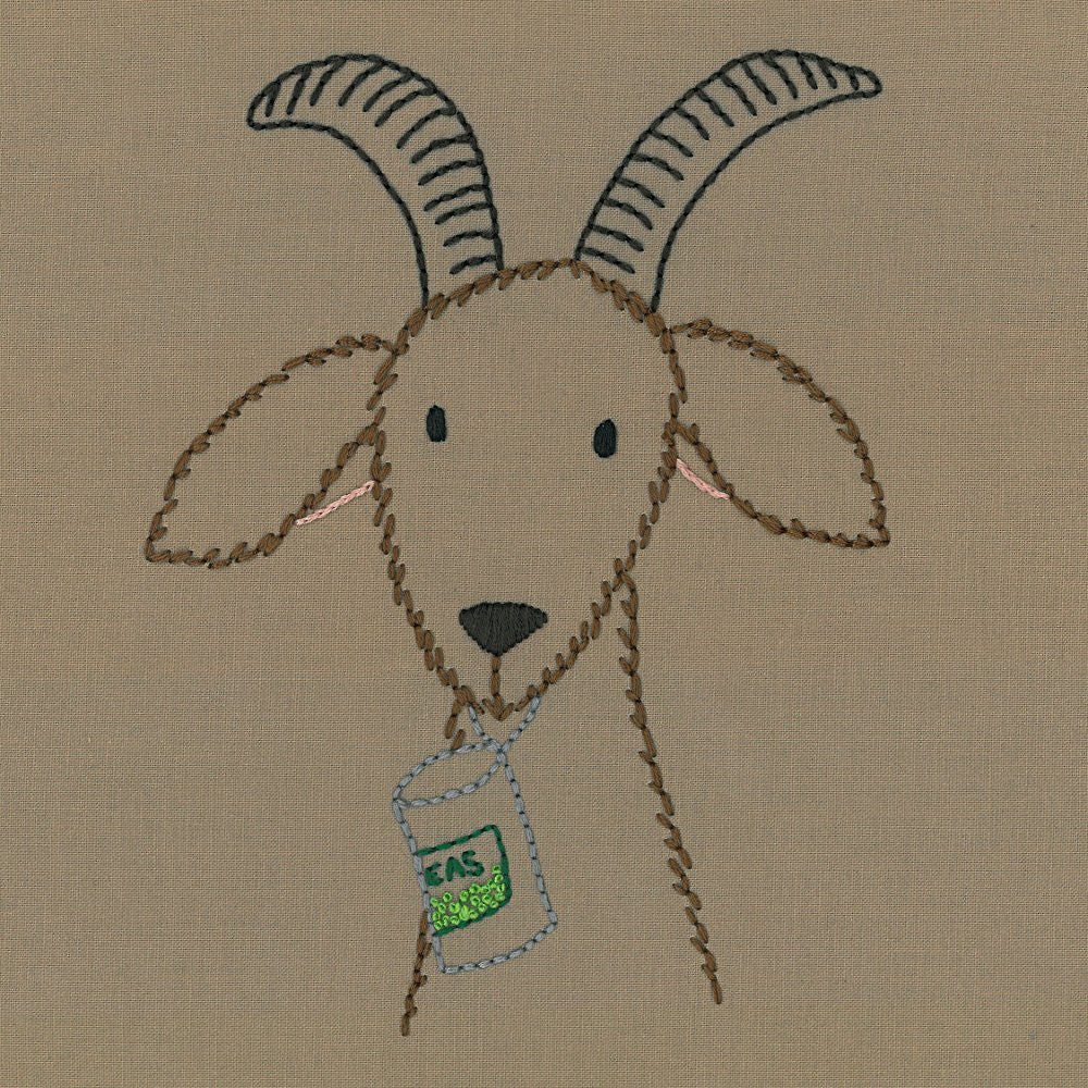 Hungry Goat embroidery pattern