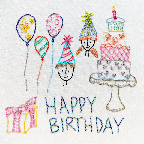 Happy Birthday embroidery pattern