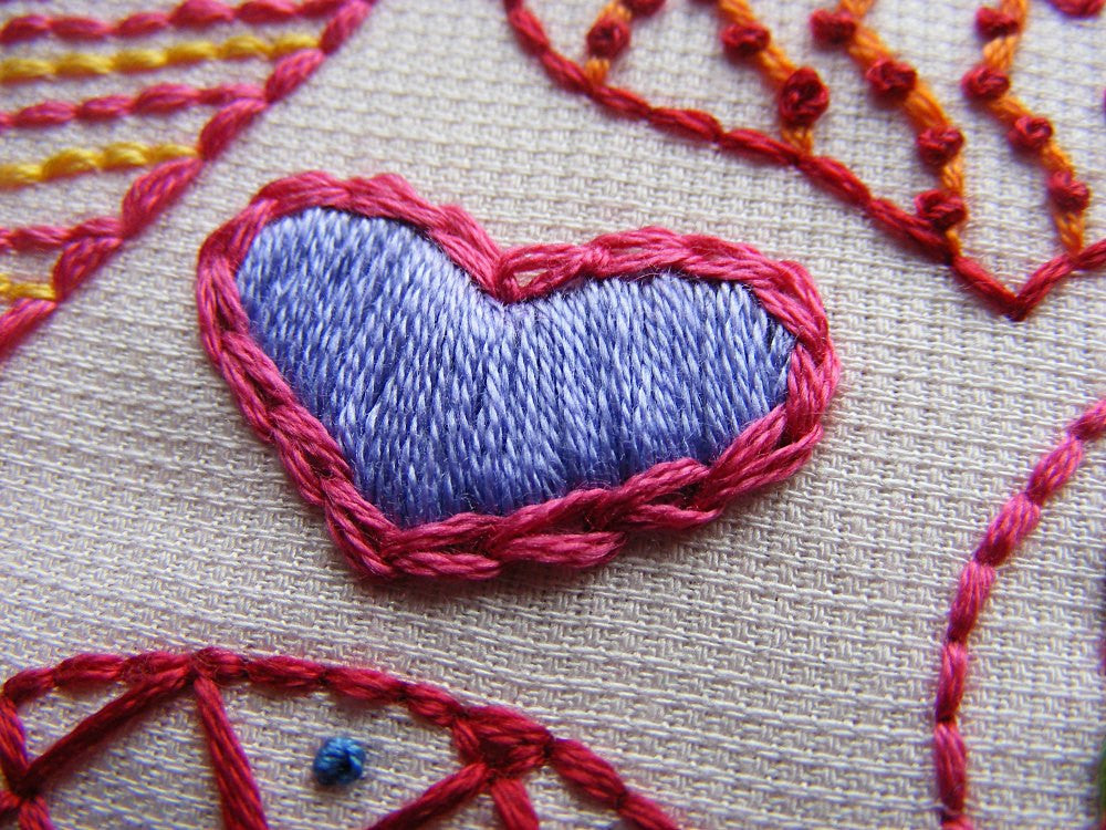 Hearts embroidery pattern – Shiny Happy World