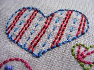 Hearts embroidery pattern
