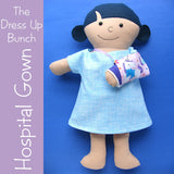 Dress Up Bunch Doll Hospital Gown, Removable Cast and Sling Pattern Set