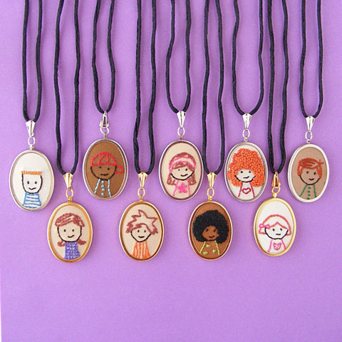 Kiddie Cameos embroidery pattern