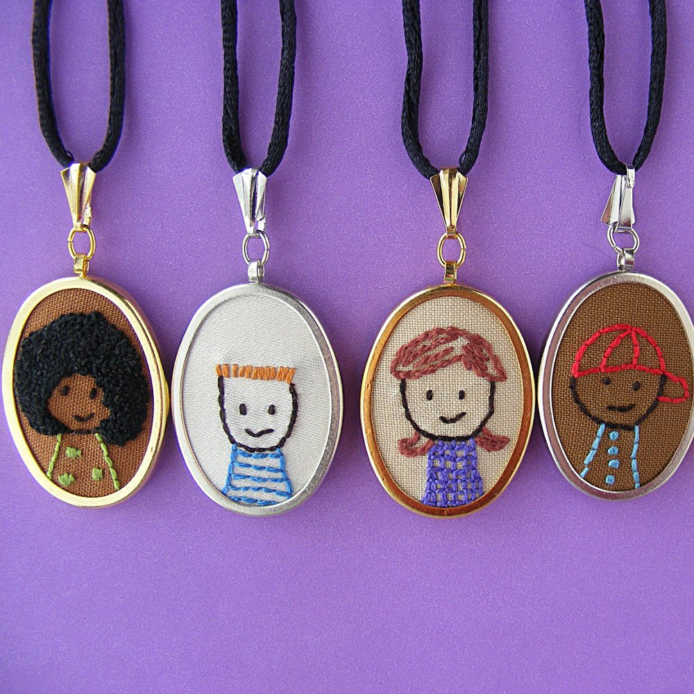 Kiddie Cameos embroidery pattern