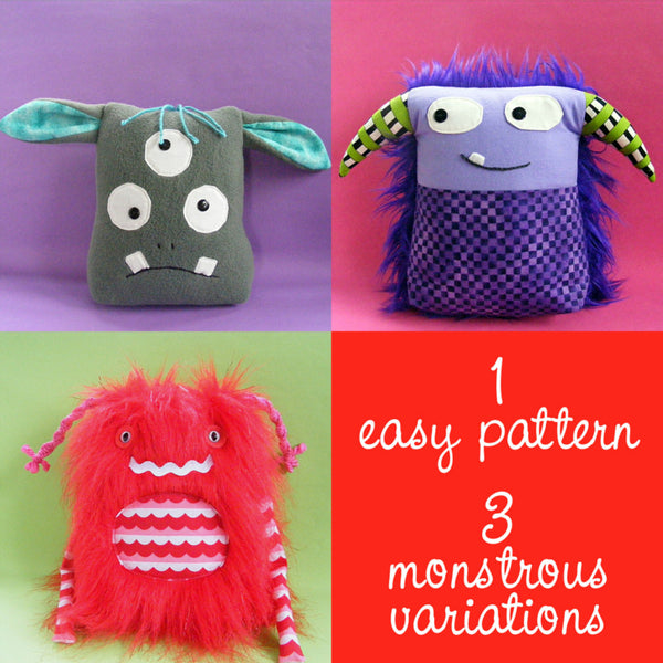 Meep - a Monster Softie Pattern for the Dress Up Bunch – Shiny Happy World