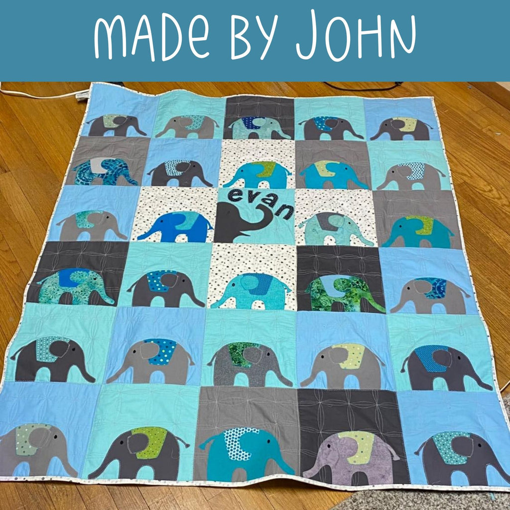 Housse de coussin en coton patchwork brodé bleu éléphant Housse de coussin en coton patchwork brodé bleu éléphant
