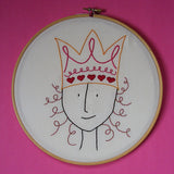 Queen of Hearts embroidery pattern