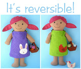 Spring Fling - Reversible Doll Dress Pattern with Eggs and Basket