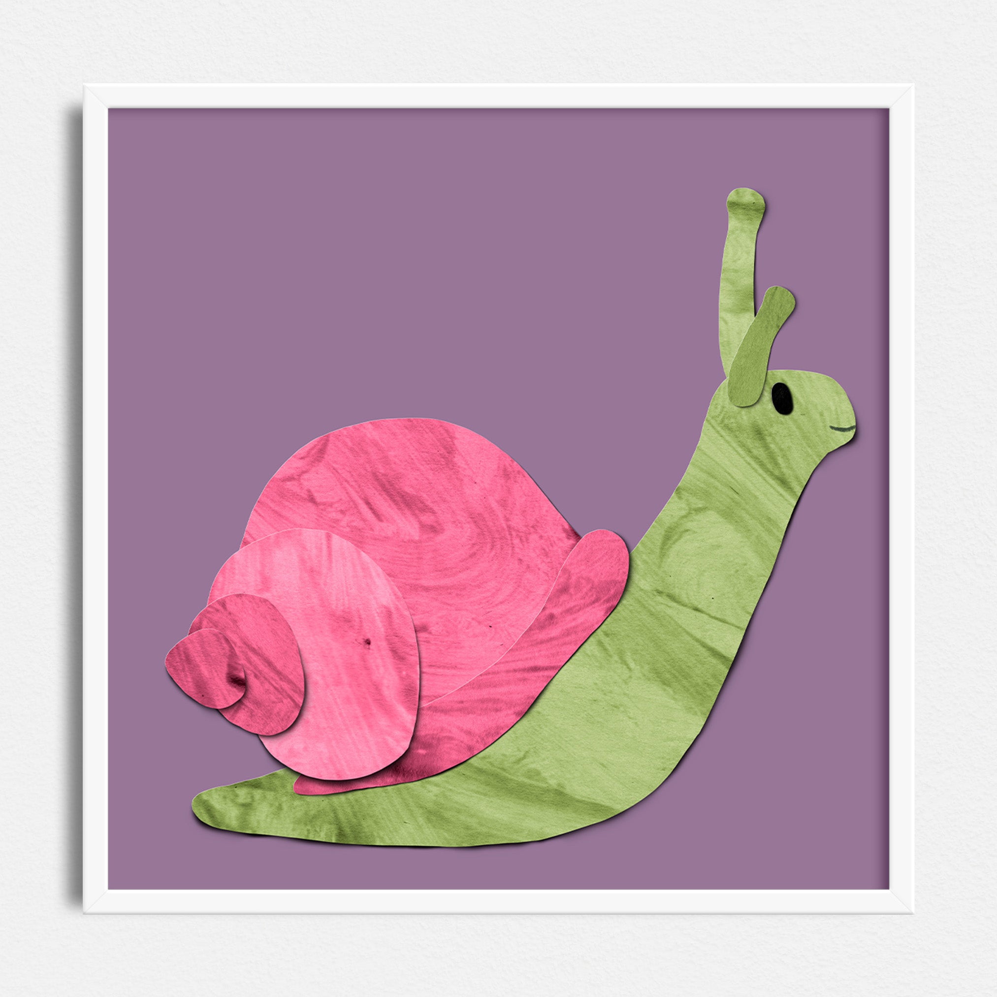 Snail Art Print - Collage Style