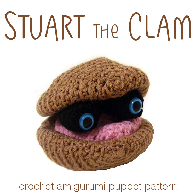 Stuart the Clam Puppet Crochet Amigurumi Pattern