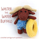 Walter the Water Buffalo Crochet Amigurumi Pattern